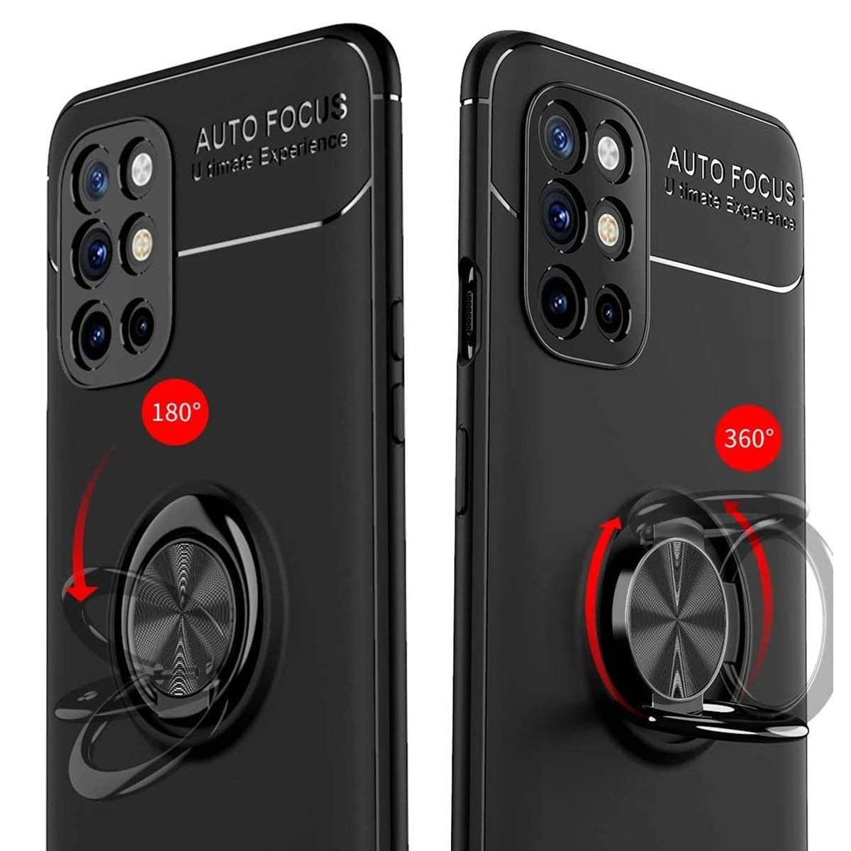 Funda Magnetica Soporte con Anillo Giratorio 360 para Realme 7 Roja