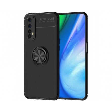 Funda Magnetica Soporte con Anillo Giratorio 360 para Realme 7 Pro Negra