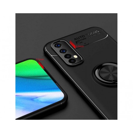Funda Magnetica Soporte con Anillo Giratorio 360 para Realme 7 Pro Negra