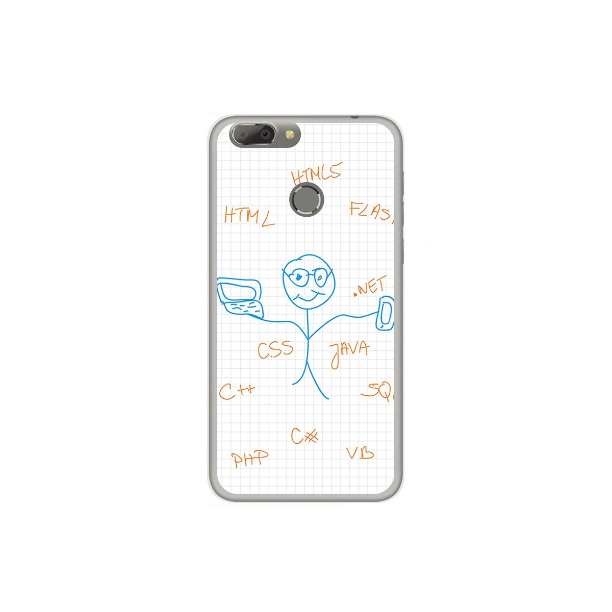 Funda Gel Tpu para Oukitel U20 Plus Diseño Informatico Dibujos