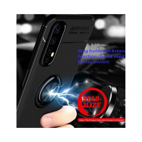 Funda Magnetica Soporte con Anillo Giratorio 360 para Realme 7 Pro Negra