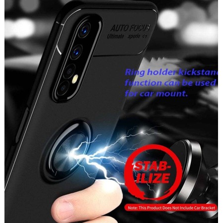 Funda Magnetica Soporte con Anillo Giratorio 360 para Realme 7 Pro Roja