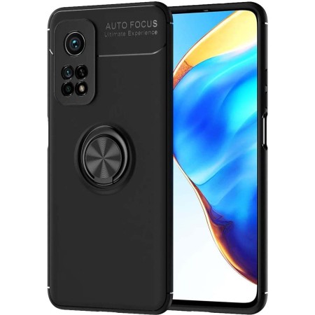 Funda Magnetica Soporte con Anillo Giratorio 360 para Xiaomi Mi 10T / 10T Pro Negra