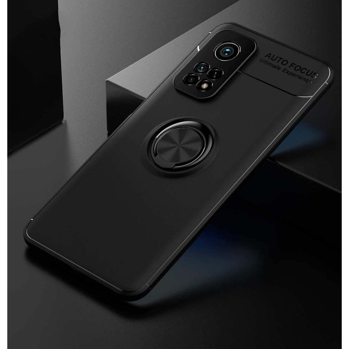 Funda Magnetica Soporte con Anillo Giratorio 360 para Xiaomi Mi 10T / 10T Pro Negra