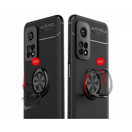 Funda Magnetica Soporte con Anillo Giratorio 360 para Xiaomi Mi 10T / 10T Pro Negra