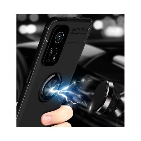 Funda Magnetica Soporte con Anillo Giratorio 360 para Xiaomi Mi 10T / 10T Pro Negra