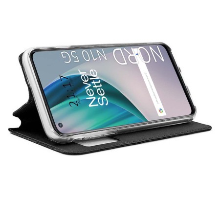 Funda Libro Soporte con Ventana para OnePlus Nord N10 5G Color Negra