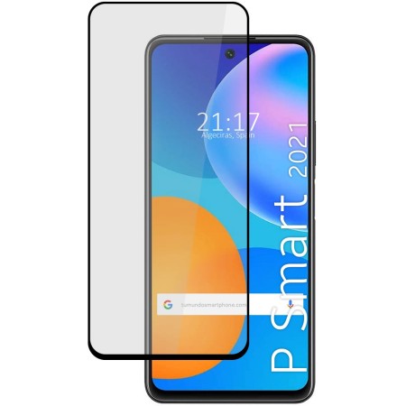 Protector Cristal Templado Completo 5D Full Glue Negro para Huawei P Smart 2021 Vidrio