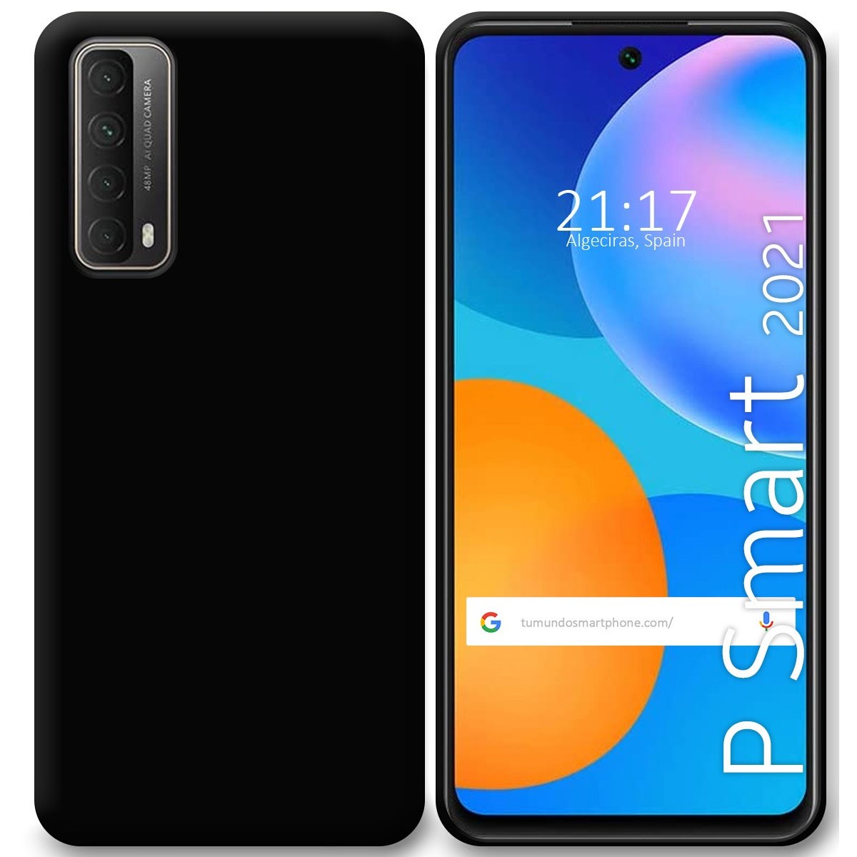 Funda Silicona Gel TPU Negra para Huawei P Smart 2021