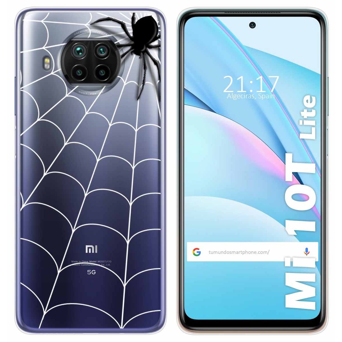 Funda Gel Transparente para Xiaomi Mi 10T Lite diseño Araña Dibujos