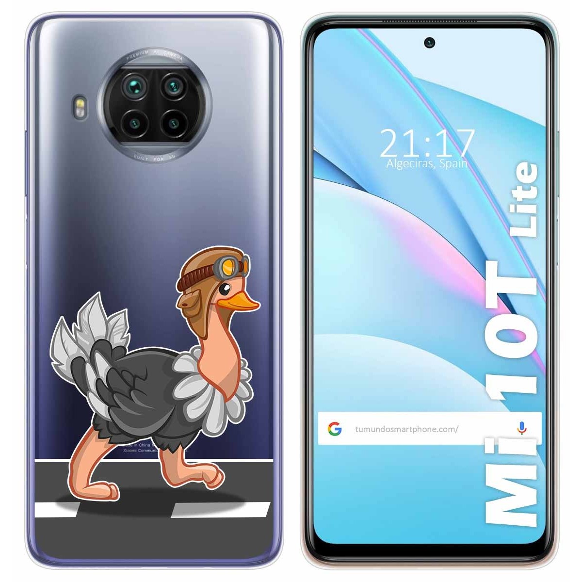 Funda Gel Transparente para Xiaomi Mi 10T Lite diseño Avestruz Dibujos