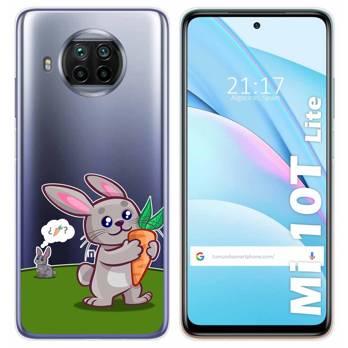 Funda Gel Transparente para Xiaomi Mi 10T Lite diseño Conejo Dibujos