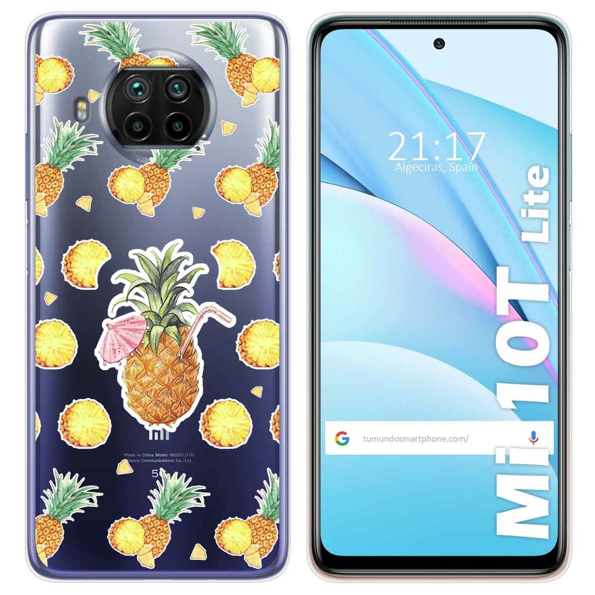 Funda Gel Transparente para Xiaomi Mi 10T Lite diseño Piña Dibujos