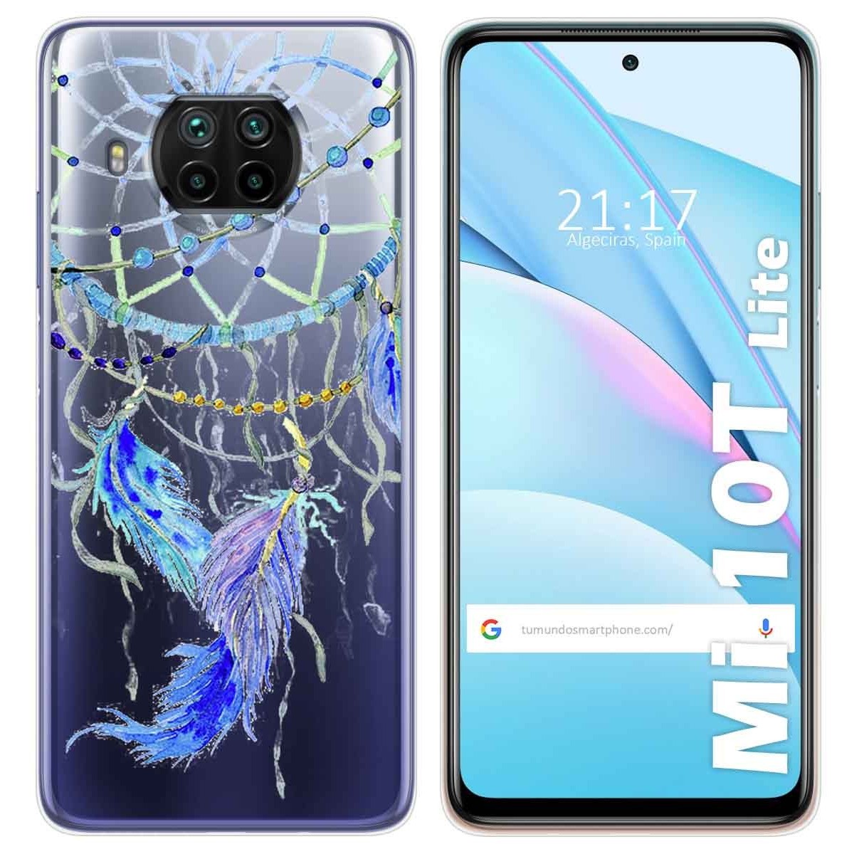 Funda Gel Transparente para Xiaomi Mi 10T Lite diseño Plumas Dibujos