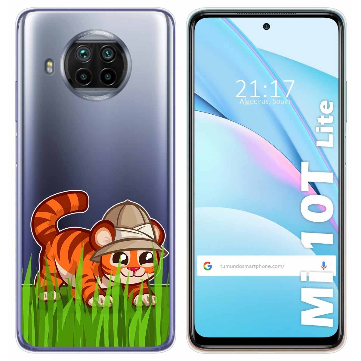 Funda Gel Transparente para Xiaomi Mi 10T Lite diseño Tigre Dibujos