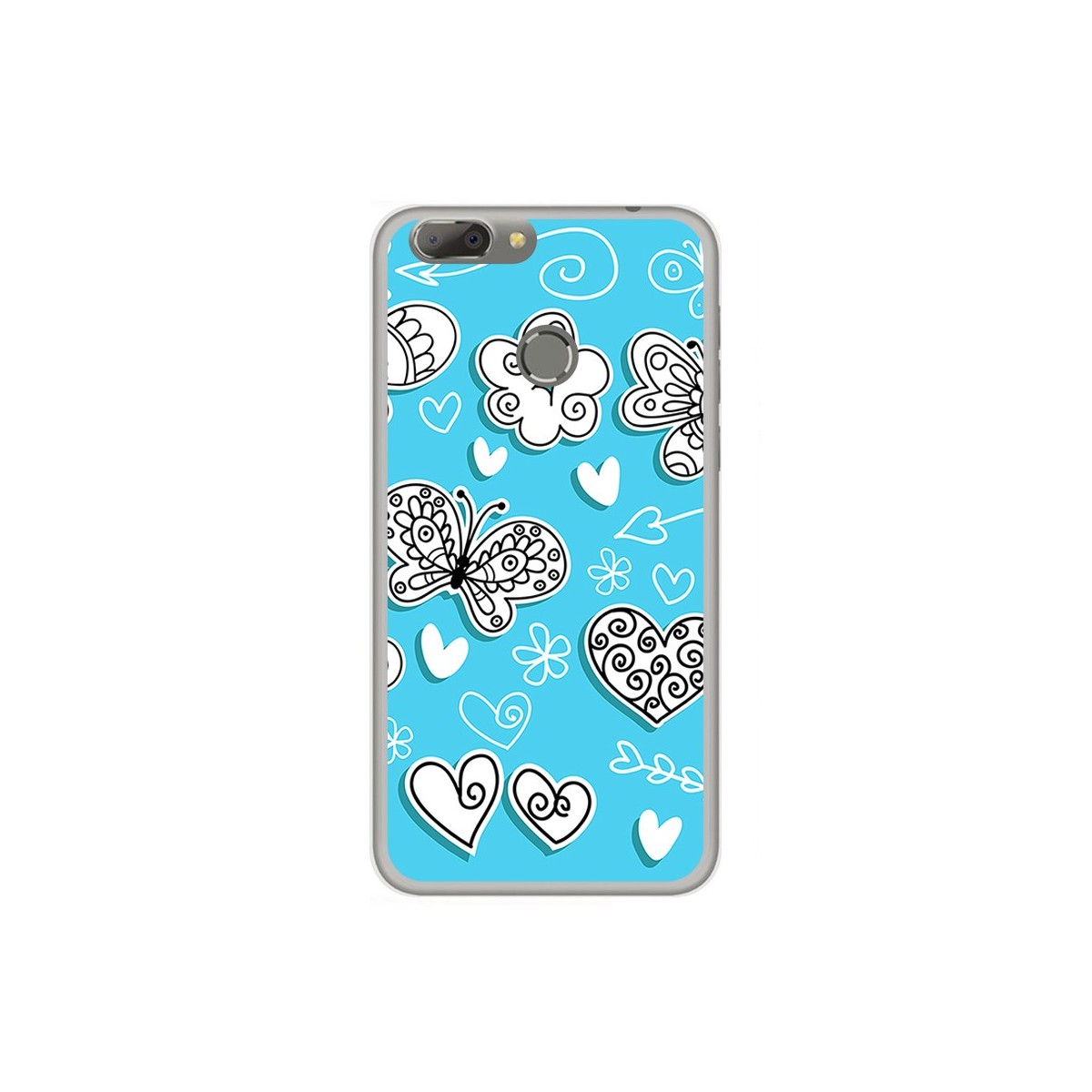 Funda Gel Tpu para Oukitel U20 Plus Diseño Mariposas Dibujos