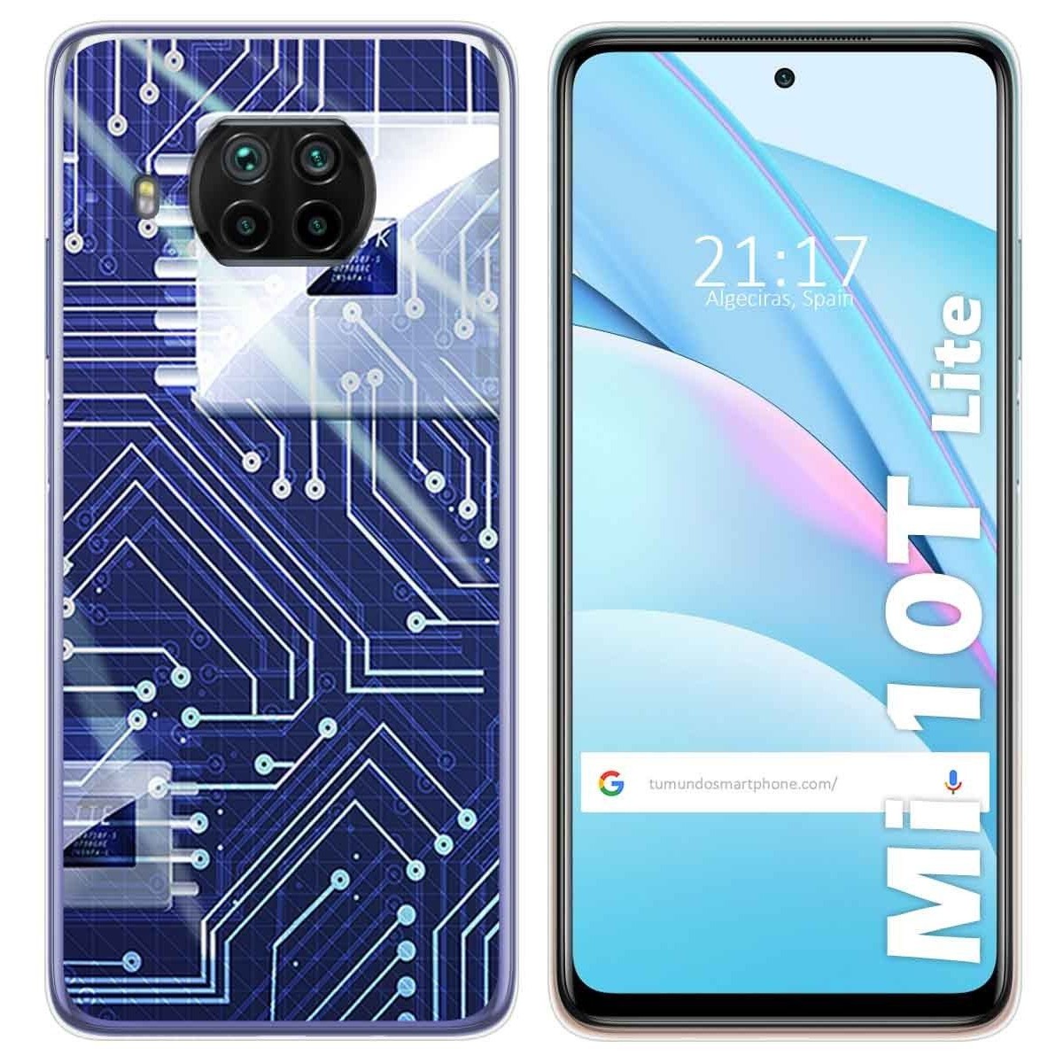 Funda Gel Tpu para Xiaomi Mi 10T Lite diseño Circuito Dibujos