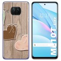 Funda Gel Tpu para Xiaomi Mi 10T Lite diseño Corazones Madera Dibujos