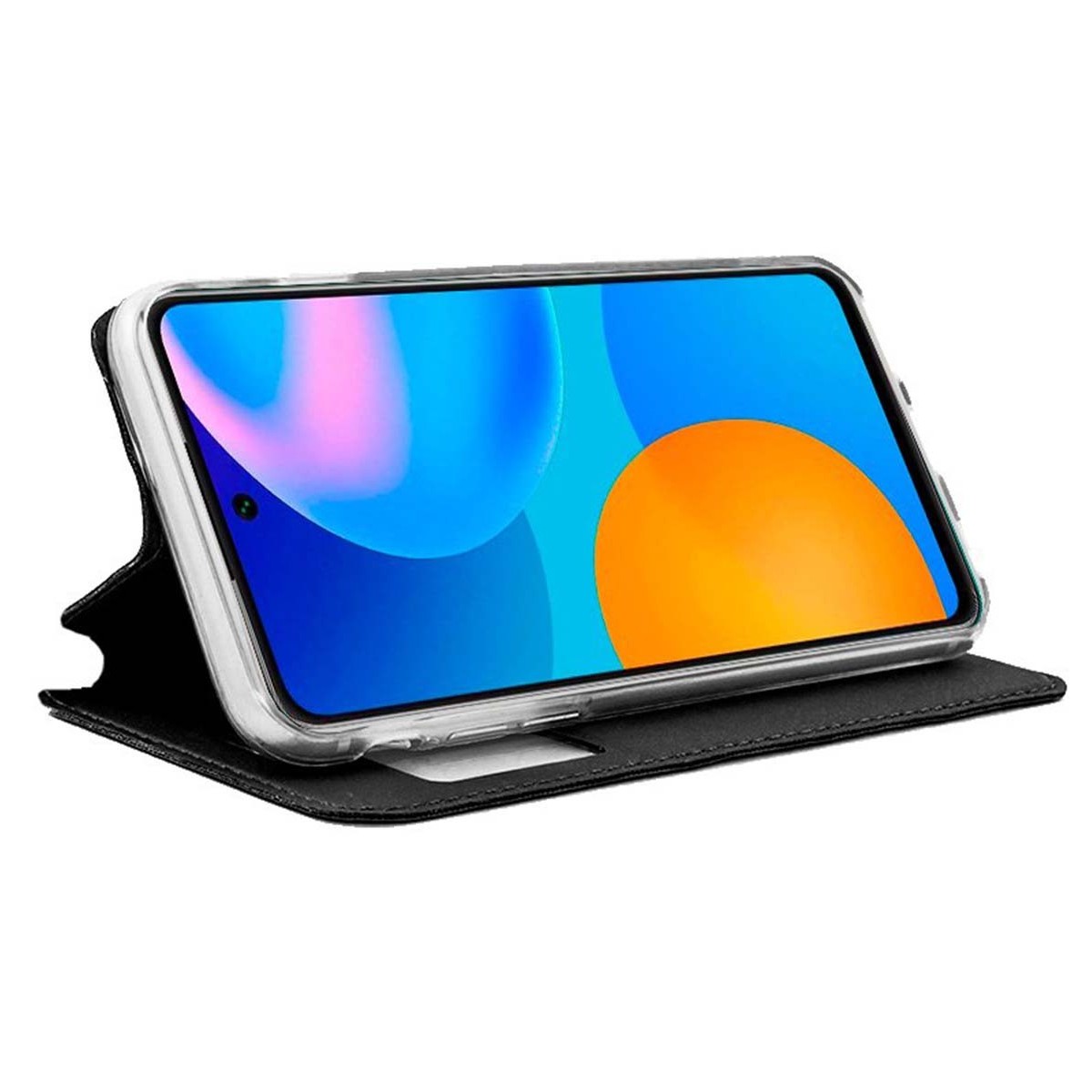 Funda Libro Soporte con Ventana para Huawei P Smart 2021 Color Negra