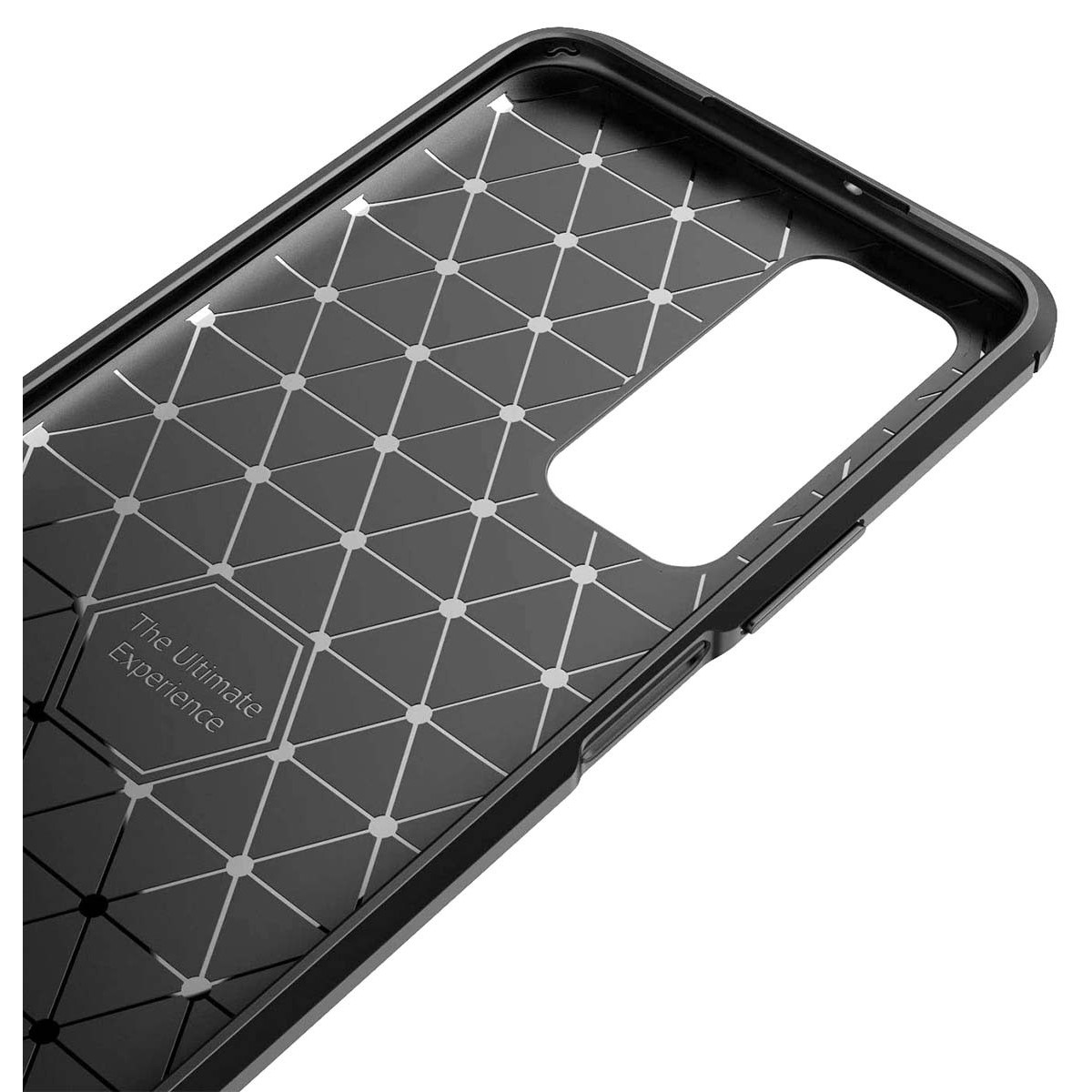 Funda Gel Tpu Tipo Carbon Negra para Huawei P Smart 2021