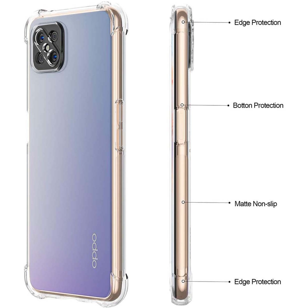 Funda Gel Tpu Anti-Shock Transparente para Oppo Reno 4Z 5G