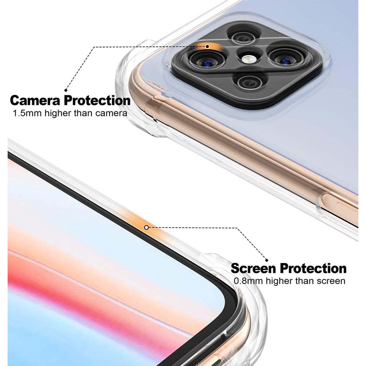 Funda Gel Tpu Anti-Shock Transparente para Oppo Reno 4Z 5G