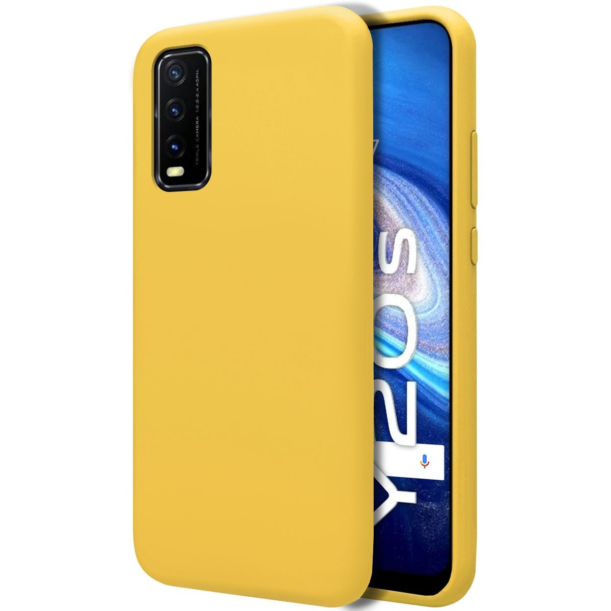 Funda Silicona Líquida Ultra Suave para Vivo Y20s / Y11s color Amarilla