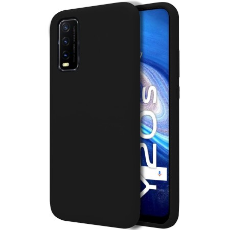 Funda Silicona Líquida Ultra Suave para Vivo Y20s / Y11s color Negra
