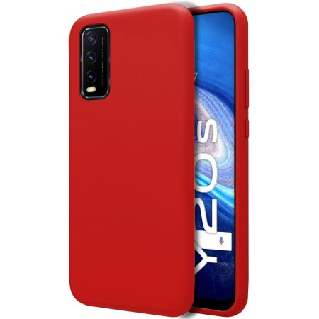 Funda Silicona Líquida Ultra Suave para Vivo Y20s / Y11s color Roja
