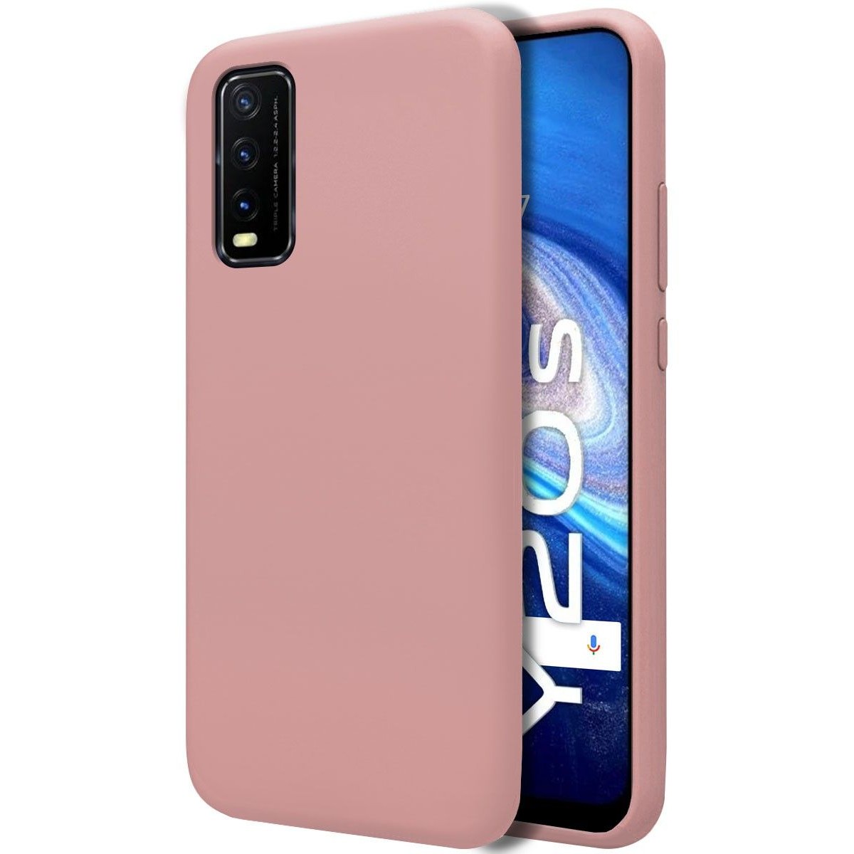 Funda Silicona Líquida Ultra Suave para Vivo Y20s / Y11s color Rosa