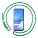 Funda Colgante Transparente para Oppo A53 / A53s con Cordon Verde Agua