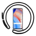 Funda Colgante Transparente para Oppo Reno 4 5G con Cordon Negro