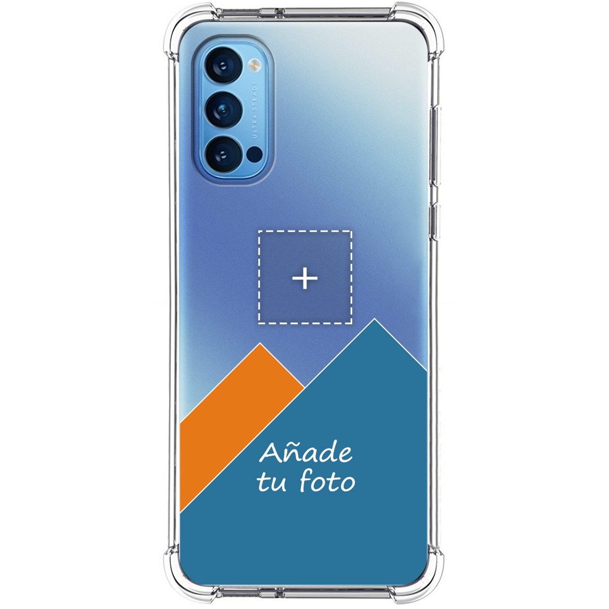 Personaliza tu Funda Silicona Anti-Golpes Transparente con tu Fotografía para Oppo Reno 4 5G personalizada