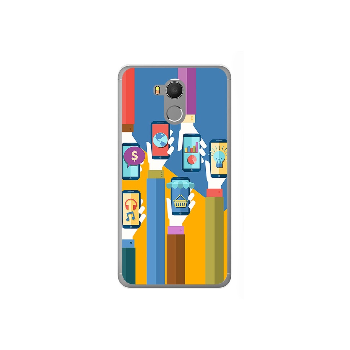 Funda Gel Tpu para Oukitel U15 / U15 Pro Diseño Apps Dibujos