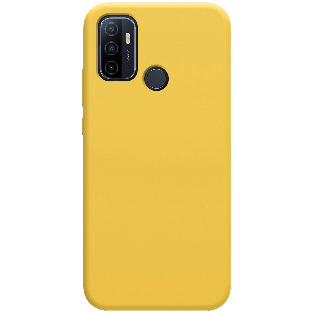 Funda Silicona Líquida Ultra Suave para Oppo A53 / A53s color Amarilla
