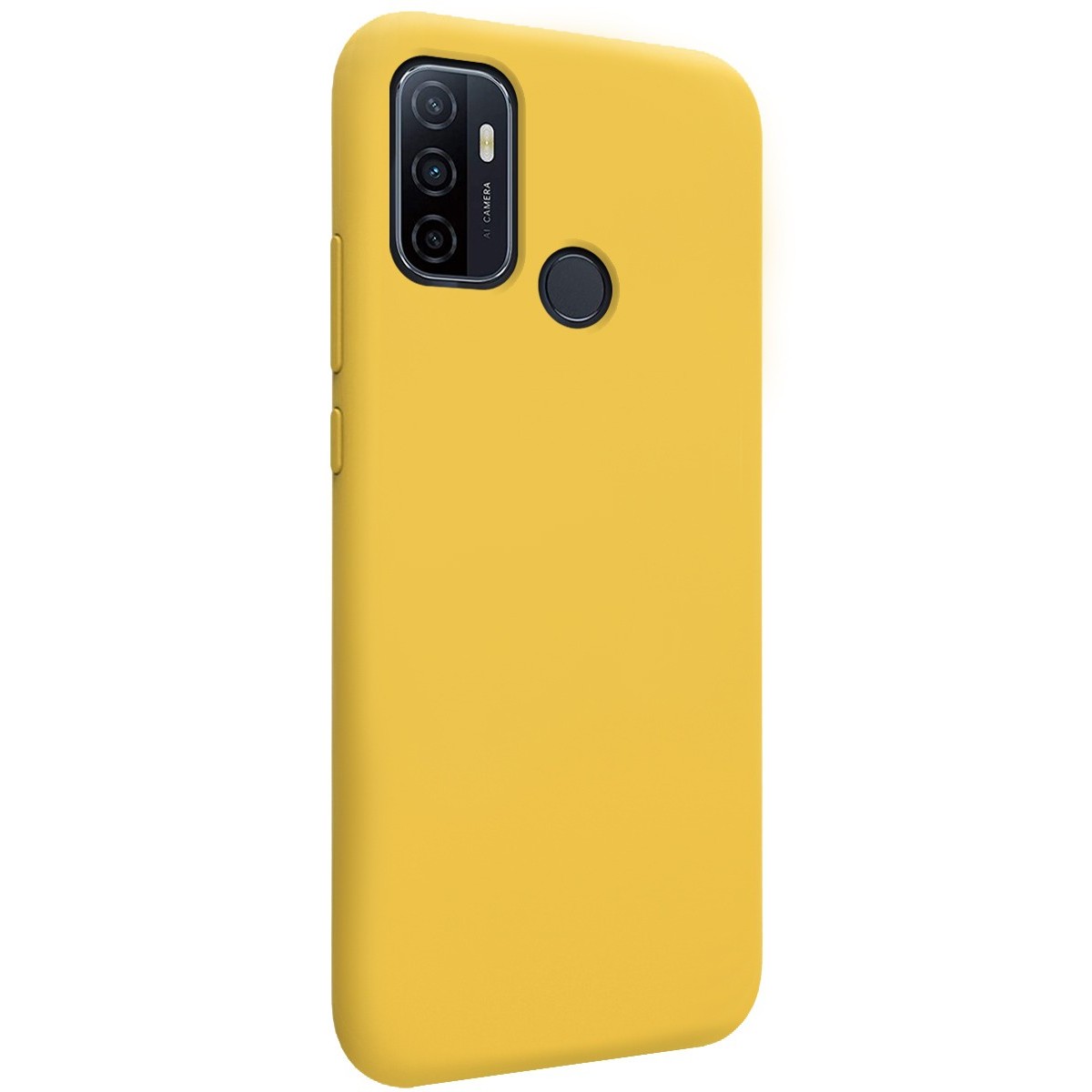 Funda Silicona Líquida Ultra Suave para Oppo A53 / A53s color Amarilla