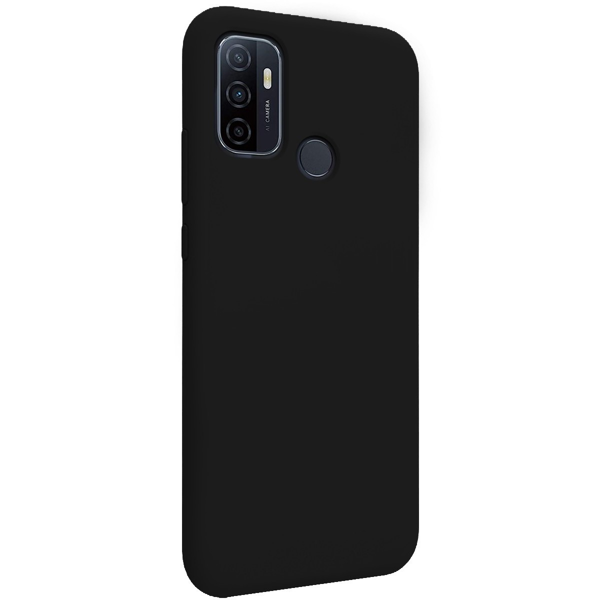 Funda Silicona Líquida Ultra Suave para Oppo A53 / A53s color Negra