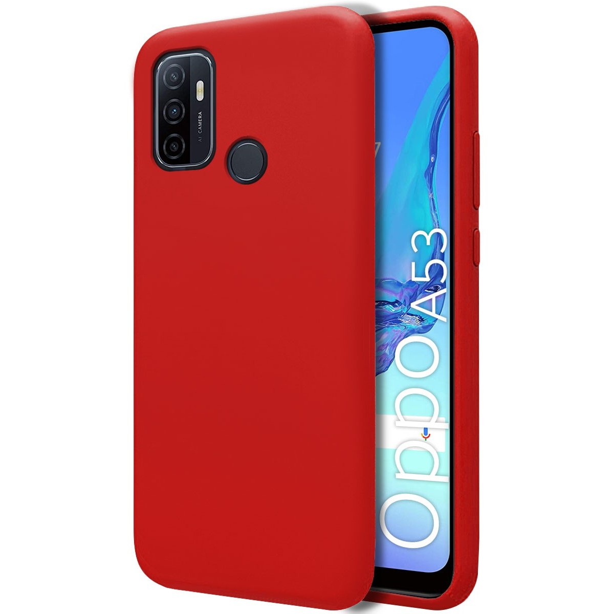 Funda Silicona Líquida Ultra Suave para Oppo A53 / A53s color Roja