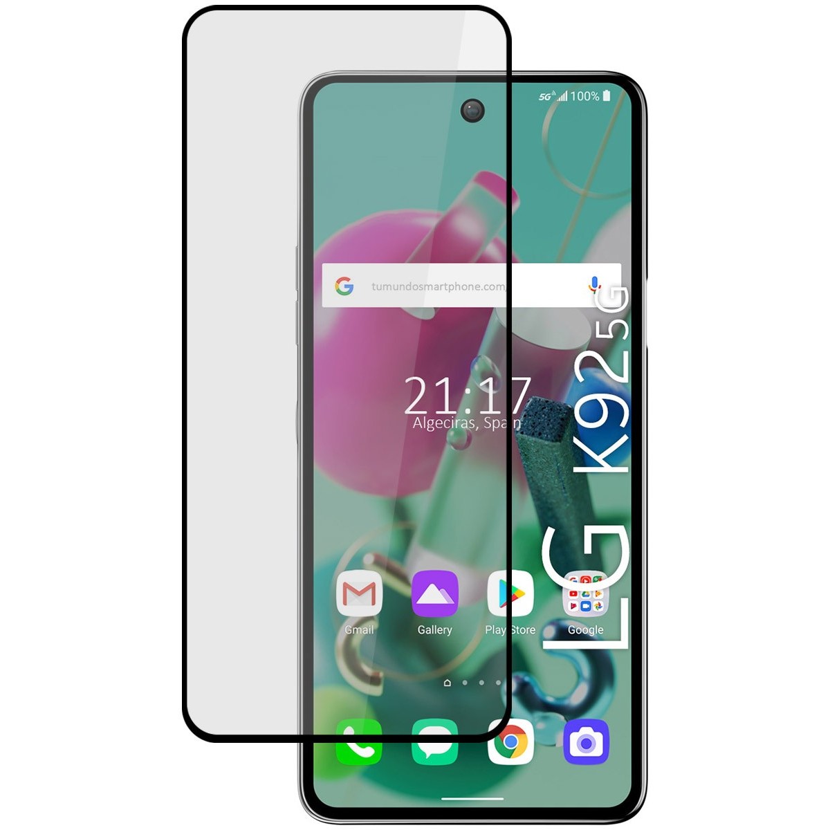 Protector Cristal Templado Completo 5D Full Glue Negro para Lg K92 5G Vidrio