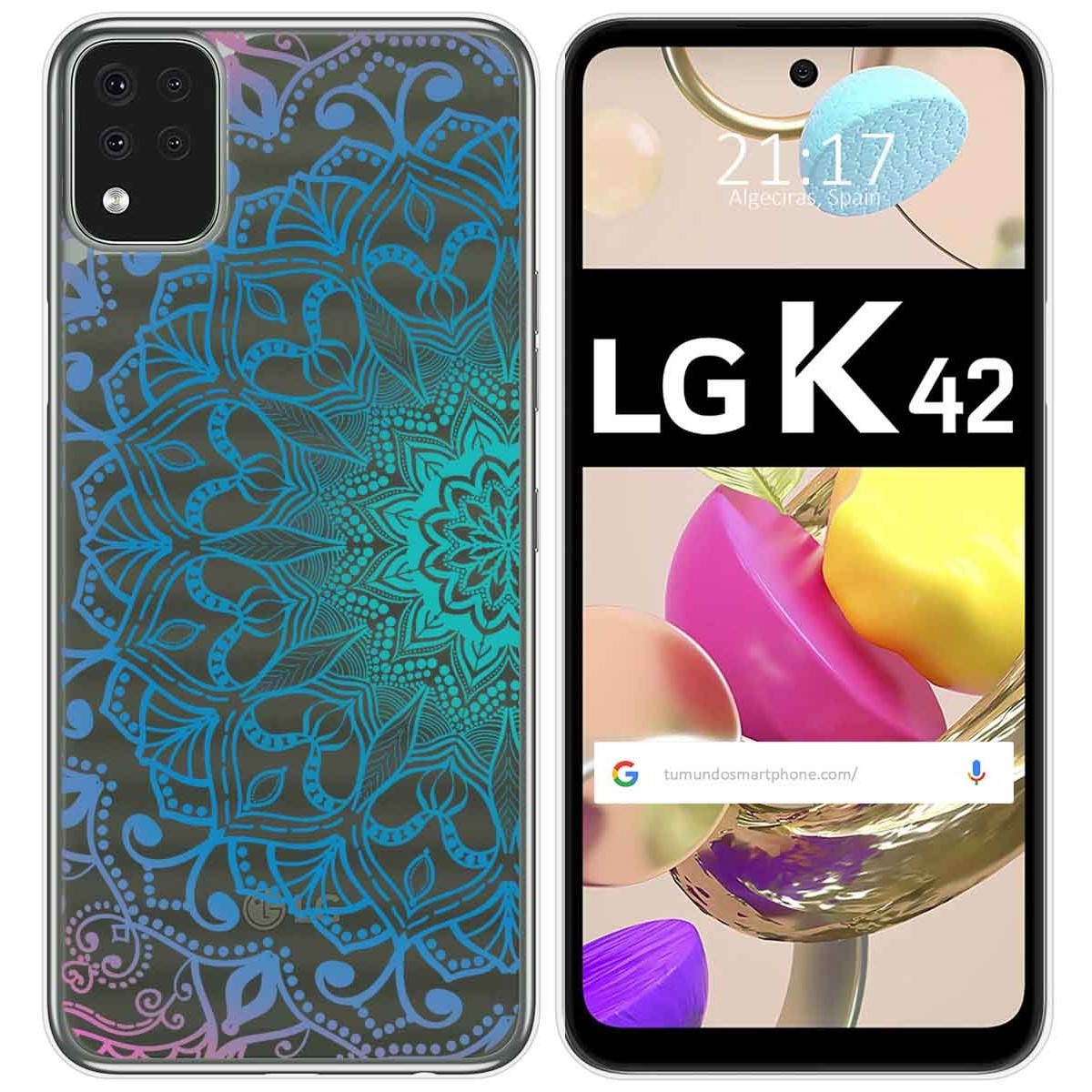 Funda Gel Transparente para LG K42 diseño Mandala Dibujos