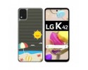 Funda Gel Transparente para LG K42 diseño Playa Dibujos