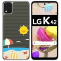 Funda Gel Transparente para LG K42 diseño Playa Dibujos