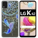 Funda Gel Transparente para LG K42 diseño Plumas Dibujos