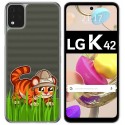 Funda Gel Transparente para LG K42 diseño Tigre Dibujos