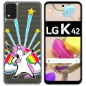 Funda Gel Transparente para LG K42 diseño Unicornio Dibujos