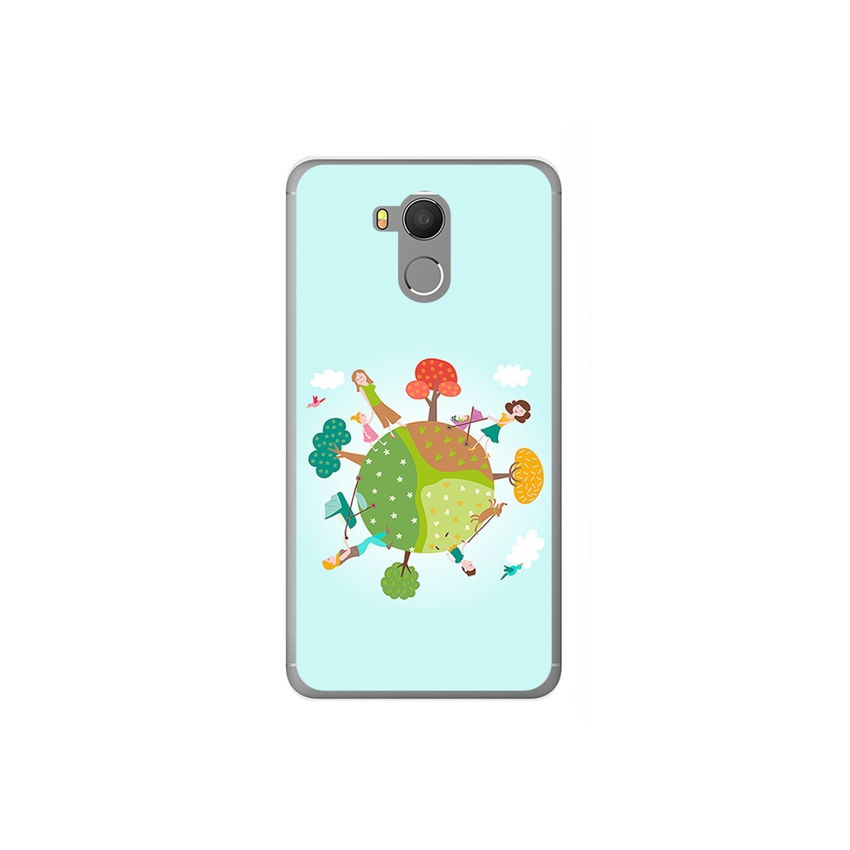 Funda Gel Tpu para Oukitel U15 / U15 Pro Diseño Familia Dibujos
