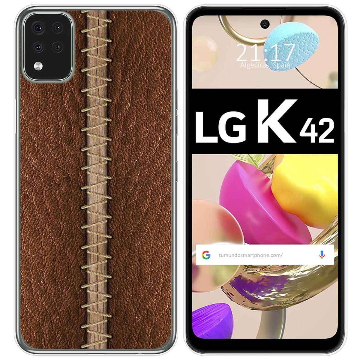 Funda Gel Tpu para LG K42 diseño Cuero 01 Dibujos