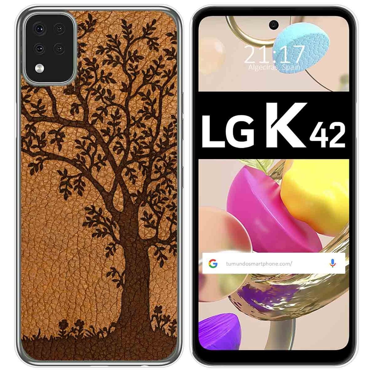 Funda Gel Tpu para LG K42 diseño Cuero 03 Dibujos