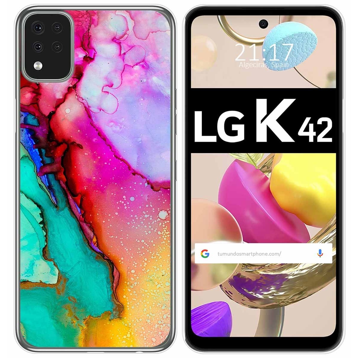 Funda Gel Tpu para LG K42 diseño Mármol 15 Dibujos