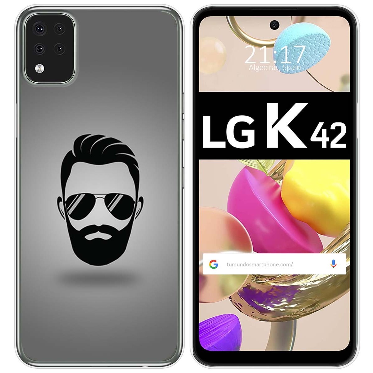 Funda Gel Tpu para LG K42 diseño Barba Dibujos